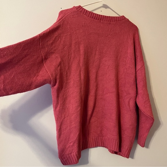 ASOS Women’s Pink Over Sized Fit Crew Neck Scoop Sweater Size 4 - Picture 6 of 7